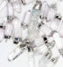 Clear Quartz Pendant, 35x10mm, Free Form Pendant, Silver Plated Brass, Sold As 1 Piece.